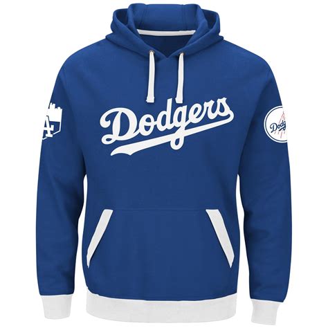 Mens Los Angeles Dodgers Majestic Royal Third Wind Hoodie Hoodies