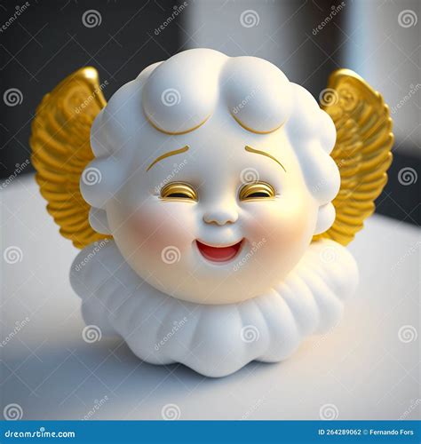 3d Ai Angel Face Emoji Stock Illustration Illustration Of Face 264289062