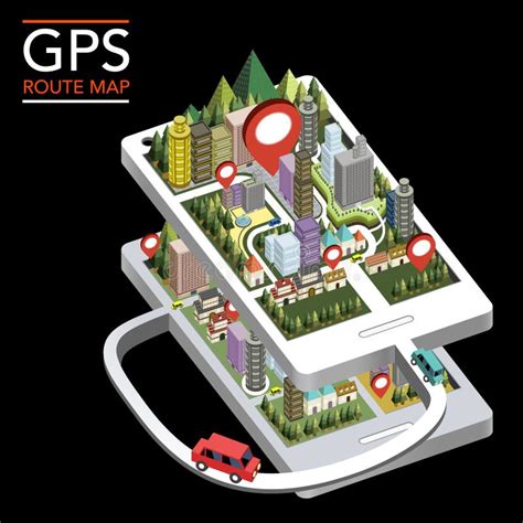 Gps Route Map Flat 3d Isometric Infographic Stock Vector Illustration