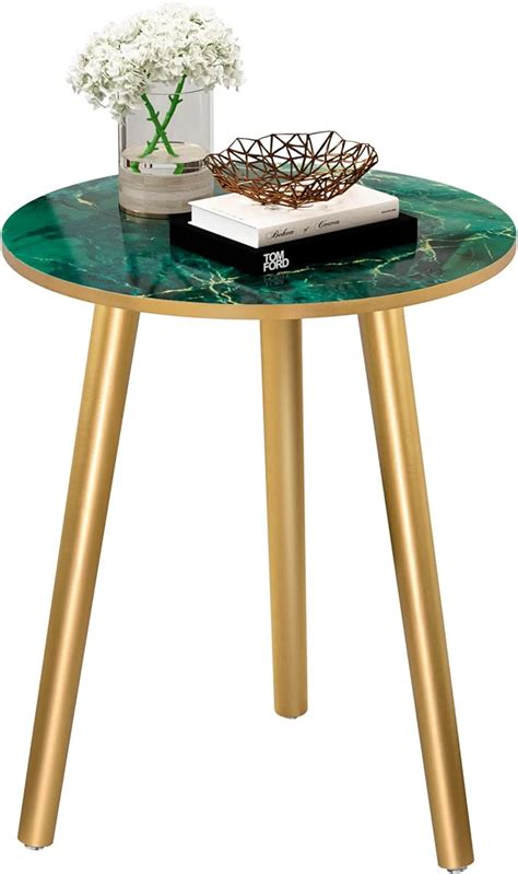 Amazon HLR Side Table Round Small Wood End Table For Living Room