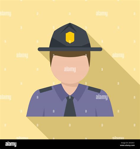 Policeman Village Icon Flat Style Stock Vector Image And Art Alamy