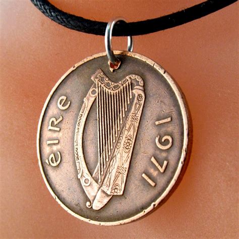 celtic jewelry IRELAND COIN Necklace Irish jewelry music