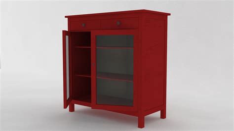 Ikea Hemnes Linen Cabinet Red Glass D Model Max Unknown Free D