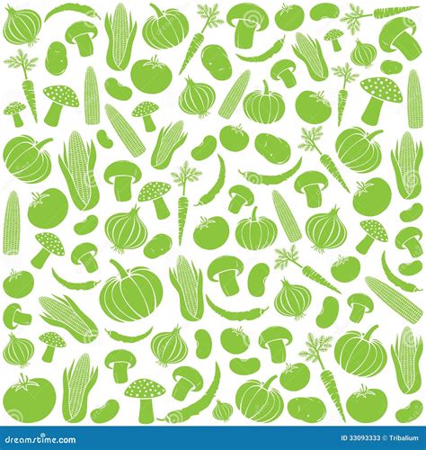 Seamless Pattern With Vegetables Stock Vector Illustration Of Natural