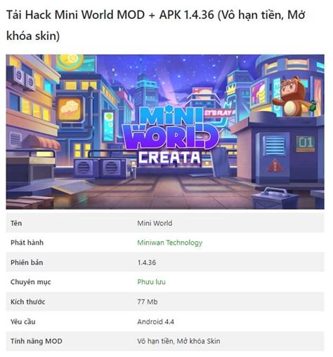 Hack Mini World C Ch Hack Xu Full Ti N Skin V Ng Free