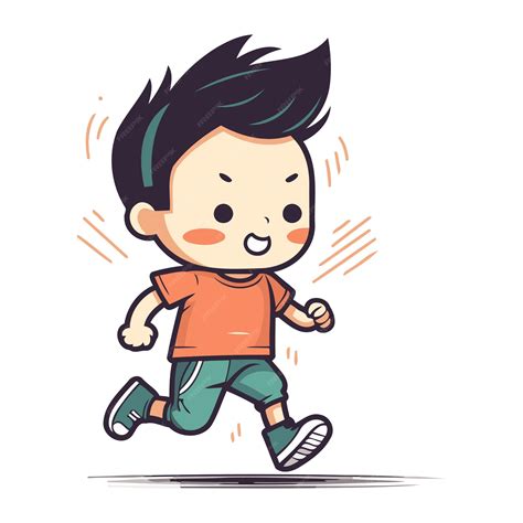 Premium Vector Running Boy Vector Illustration Running Boy Cartoon