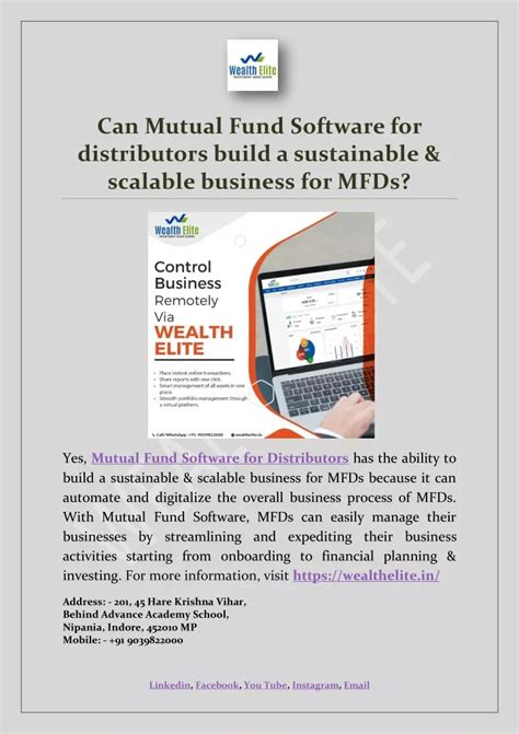 Ppt Can Mutual Fund Software For Distributors Build A Sustainable