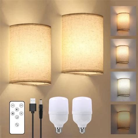 Applique Murale Pile Int Rieur Led Rechargeable Usb Batterie Lampe