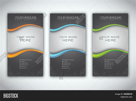 Set Blank Brochure Template Vector And Photo Bigstock