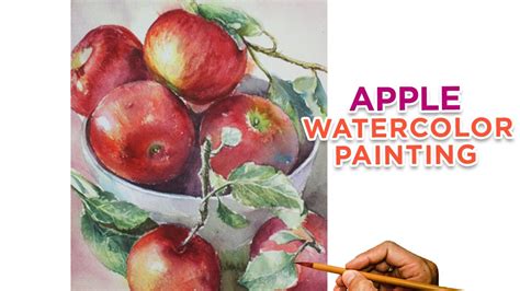 H Ng D N V M U N C Qu T O How To Draw An Apple With Watercolor