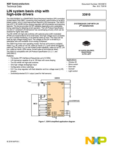 MC33910 Datasheet PDF LIN Transceiver