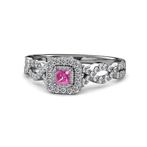 Cushion Cut Pink Sapphire Engagement Rings