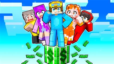 Minecraft But We’re On ONE MILLIONAIRE BLOCK! - YouTube