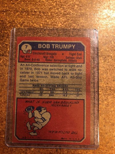 Topps Football Bob Trumpy Ebay