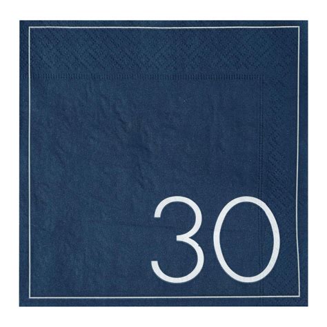 Navy 30th Birthday Paper Napkins Party Splendour