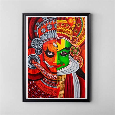 Kathakali Painting Theyyam Painting South Indian Art Onam Decor