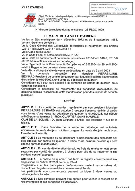 Calaméo AR1 2023 00440 Arrêté De Vente Au Déballage Du Pont Cagnard