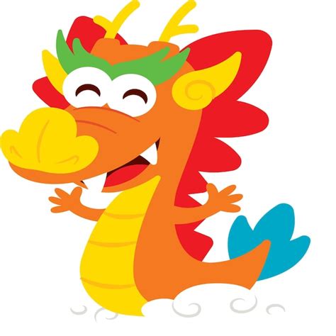 Premium Ai Image Flat Design Cartoon Cute Chinese Dragon