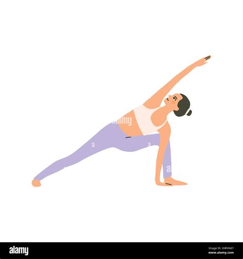 Yoga Extended Side Angle Pose Hand Drawn Illustration Stock Vector