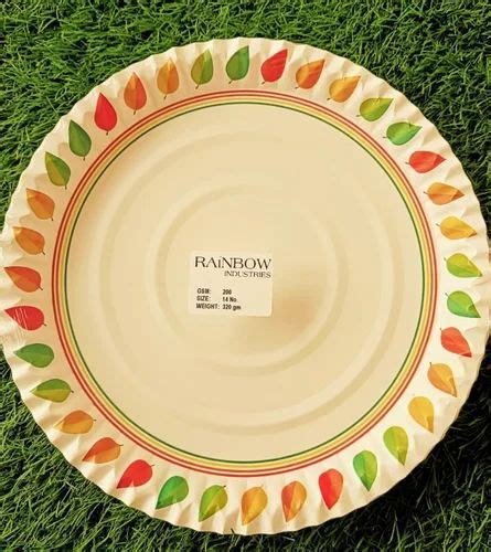 Inch Gsm Leaf Print Disposable Paper Plate At Rs Piece In Nagaon