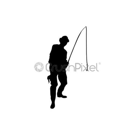 Fisherman Silhouette Black Stock Vector 3794605 Crushpixel