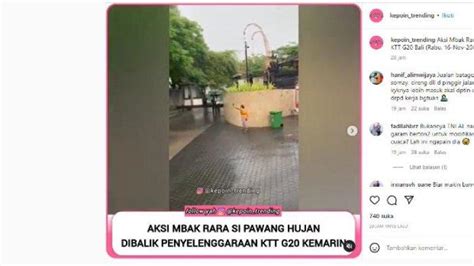 Video Viral Instagram Inilah Aksi Mbak Rara Si Pawang Hujan Saat KTT