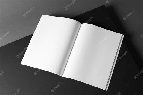 Premium Photo | Empty book pages on dark background mockup for design