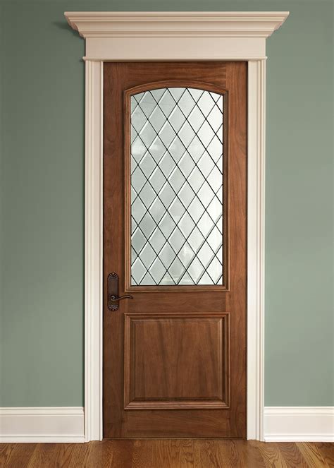 Interior Door Custom Single Solid Wood With Walnut Finish Classic