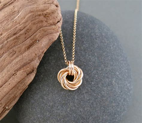 Endless Love Knot Necklace 14k Gold Fill With Rolo Chain Etsy