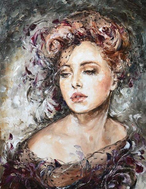 Pretty Woman Impressionist Painting In Oil For Sale