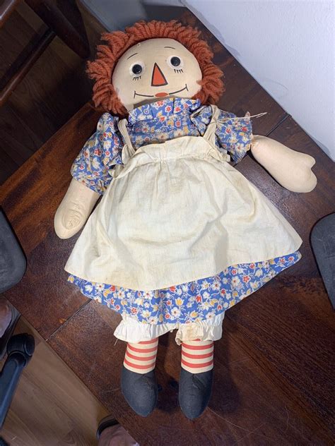 Georgene Raggedy Ann And Andy 1940’s Black Outlined Noses 18” Ebay