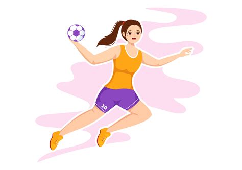 Handball Illustration Of A Player Touching The Ball With His Hand And