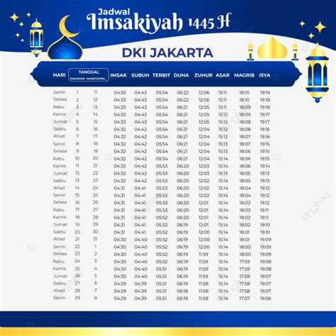 Imsakiyah Ramadhan 2024 Schedule For Jakarta And Jabodetabek Vector Imsakiyah Ramadhan 2024