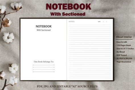 Notebook With Sectioned Graphic By Pixel Hunt · Creative Fabrica