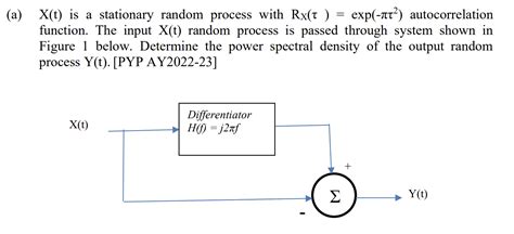 Solved X T Is A Stationary Random Process With Chegg