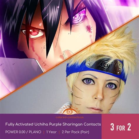 Fully Activated Uchiha Purple Sharingan Contacts - Colored Contact ...