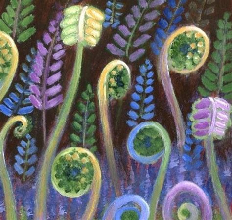 Fiddlehead Fern Painting Fiddlehead Fern Art Spring Fern Etsy