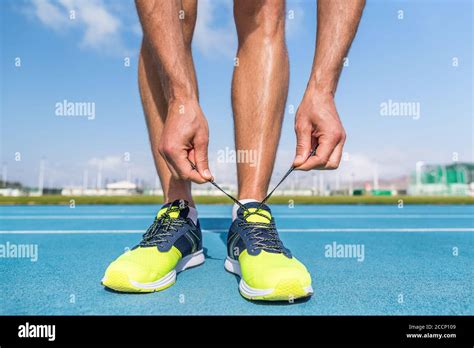 Runner Tying The Shoe Laces Hi Res Stock Photography And Images Alamy