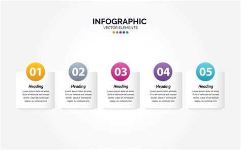 Vector Horizontal Infographic Design With Icons 5 Options Or 5 Steps