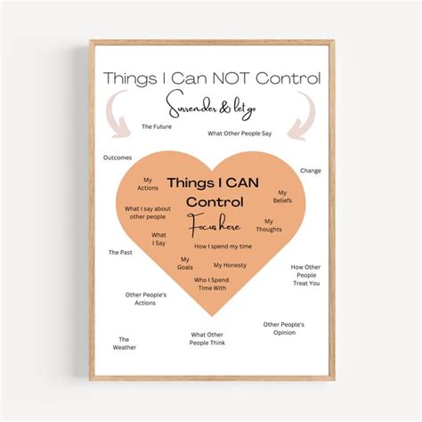 Things I Can Control Worksheet Etsy