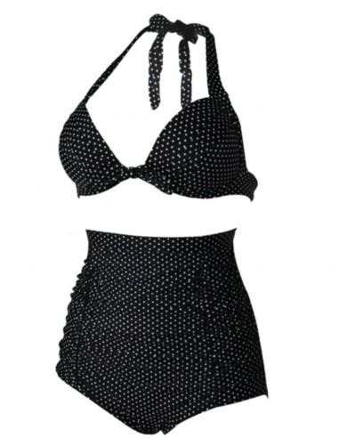 Modera Biquini Vintage Hot Pant Retr Bolas Bikini Cintura Alta B