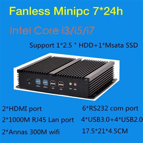 【💋】 Fanless Industrial Mini Pc Win10 Core I3 4010u I5 4200u I7 5550u 2