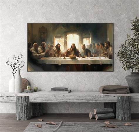 Jesus Last Supper Digital Download Last Supper Print Christ Portrait Last Supper Home Decor