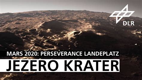 Animation Flug über den Krater Jezero Landestelle der Mission Mars