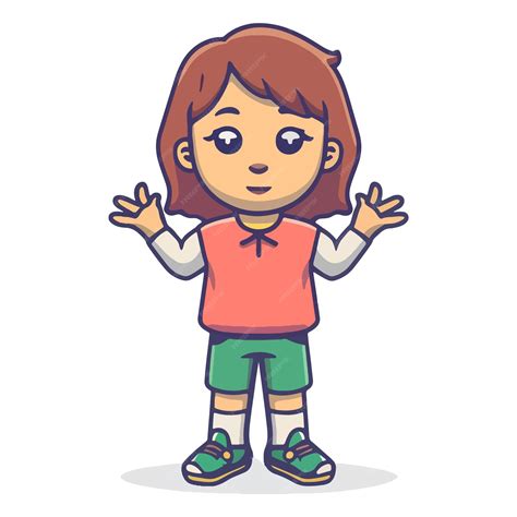 Premium Vector Cute Girl Character Vector Illustration