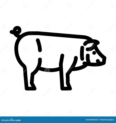 Iberico Pig Breed Line Icon Vector Illustration Stock Vector