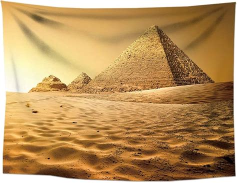 Qbodp Tapestry With Egyptian Pyramids Vintage Tapestry For Bedroom