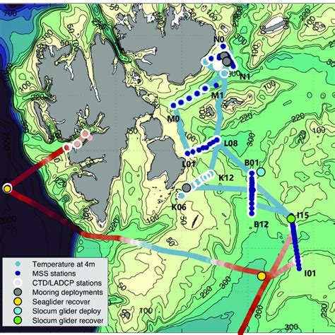 Map Of Cruise Track MSS Stations CTD LADCP Stations Mooring And