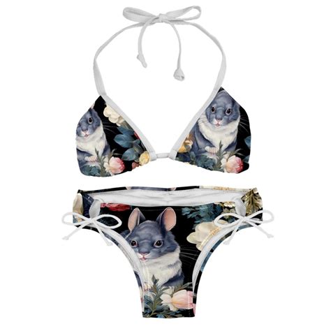 Cat Adjustable Strap Bikini Set With Detachable Sponge Two Pack