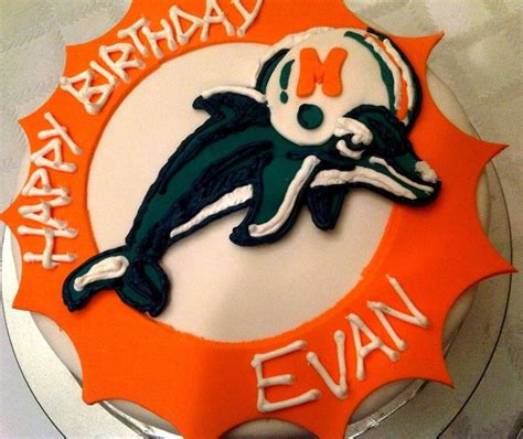 Miami Dolphins Themed Cake Themed Cakes Dolphin Party Sugar Cookie